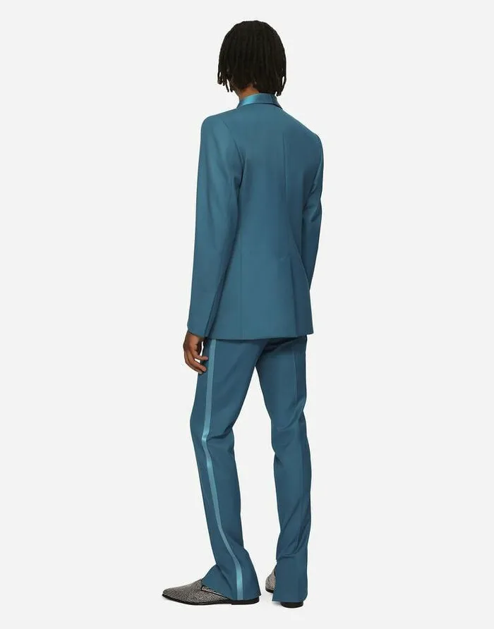 Dolce and Gabbana Suits And Blazers Men Doublebreasted Wool Siciliafit Tuxedo Jacket Blue Dolce and Gabbana Suits And Blazers Men Doublebreasted Wool Siciliafit Tuxedo Jacket Blue