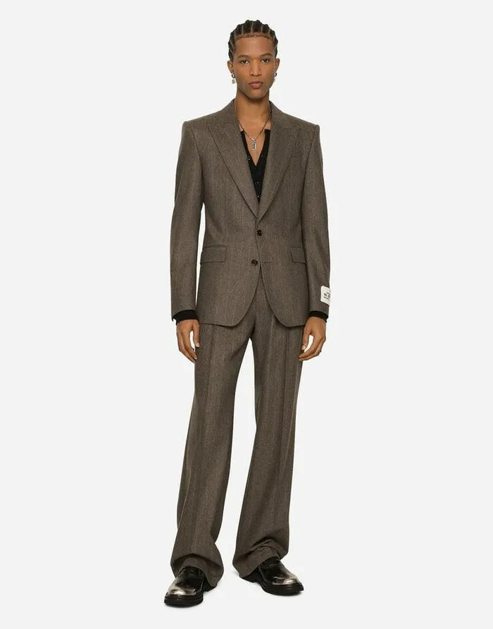 Dolce and Gabbana Suits And Blazers Men Singlebreasted Pinstripe Stretch Flannel Jacket Multicolor Dolce and Gabbana Suits And Blazers Men Singlebreasted Pinstripe Stretch Flannel Jacket Multicolor