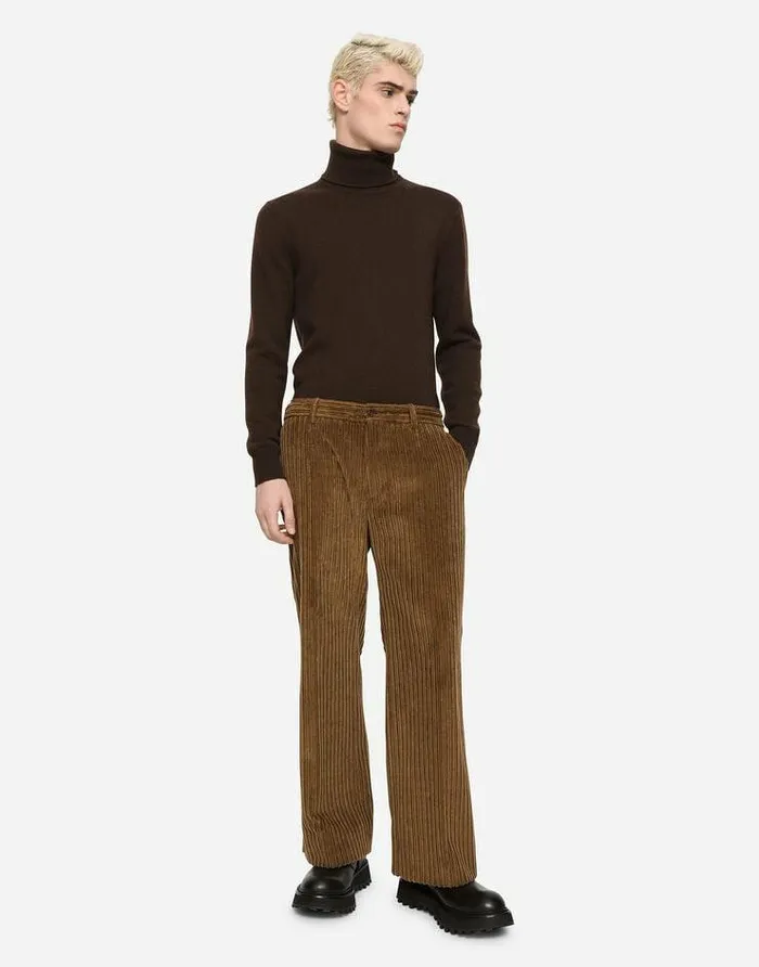 Dolce and Gabbana Sweaters And Cardigans Men Cashmere Turtleneck Sweater Brown Dolce and Gabbana Sweaters And Cardigans Men Cashmere Turtleneck Sweater Brown