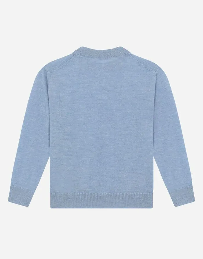 Dolce and Gabbana Sweaters Children Cashmere Roundneck Sweater With DG Logo Embroidery Azure Dolce and Gabbana Sweaters Children Cashmere Roundneck Sweater With DG Logo Embroidery Azure