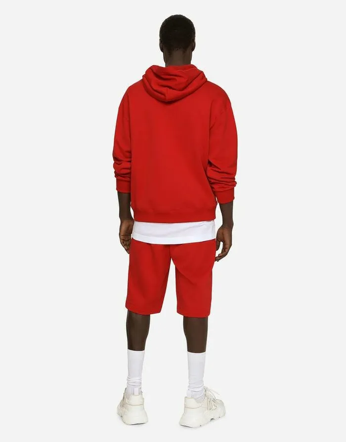 Dolce and Gabbana Sweatshirts Men Jersey Hoodie With Branded Tag Red Dolce and Gabbana Sweatshirts Men Jersey Hoodie With Branded Tag Red