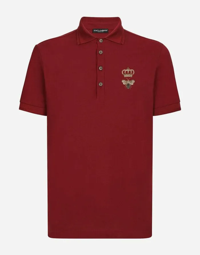Dolce and Gabbana TShirts And Polos Men Cotton Piqu Poloshirt With Embroidery Bordeaux Dolce and Gabbana TShirts And Polos Men Cotton Piqu Poloshirt With Embroidery Bordeaux