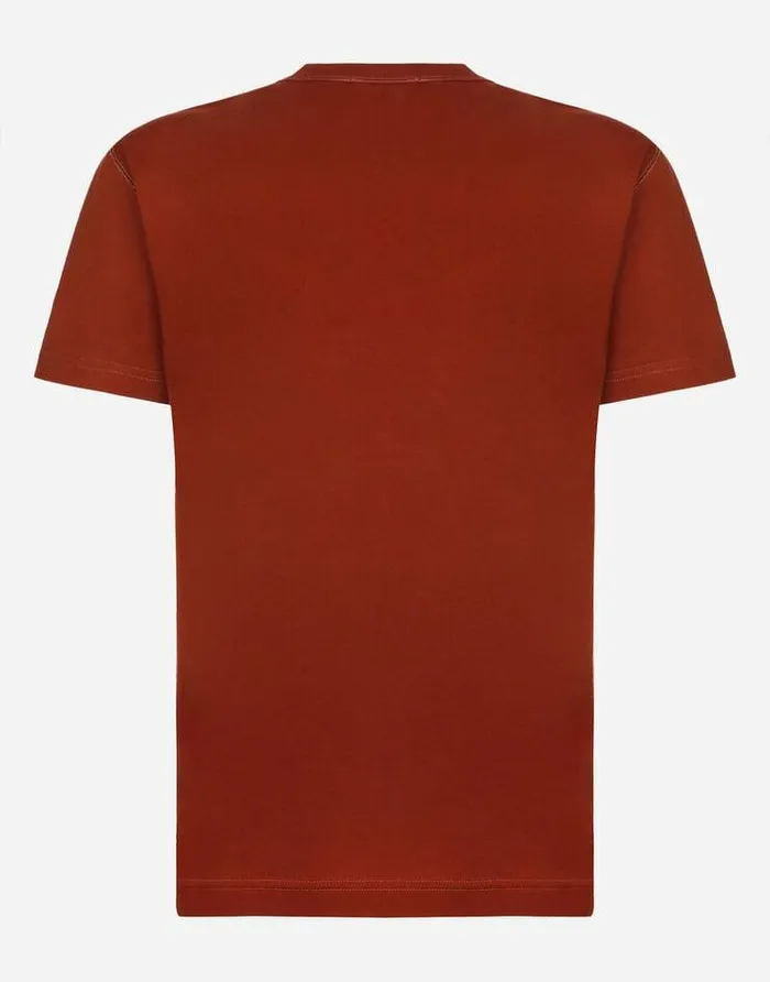 Dolce and Gabbana TShirts And Polos Men Cotton Tshirt With Logoed Plaque Copper Dolce and Gabbana TShirts And Polos Men Cotton Tshirt With Logoed Plaque Copper