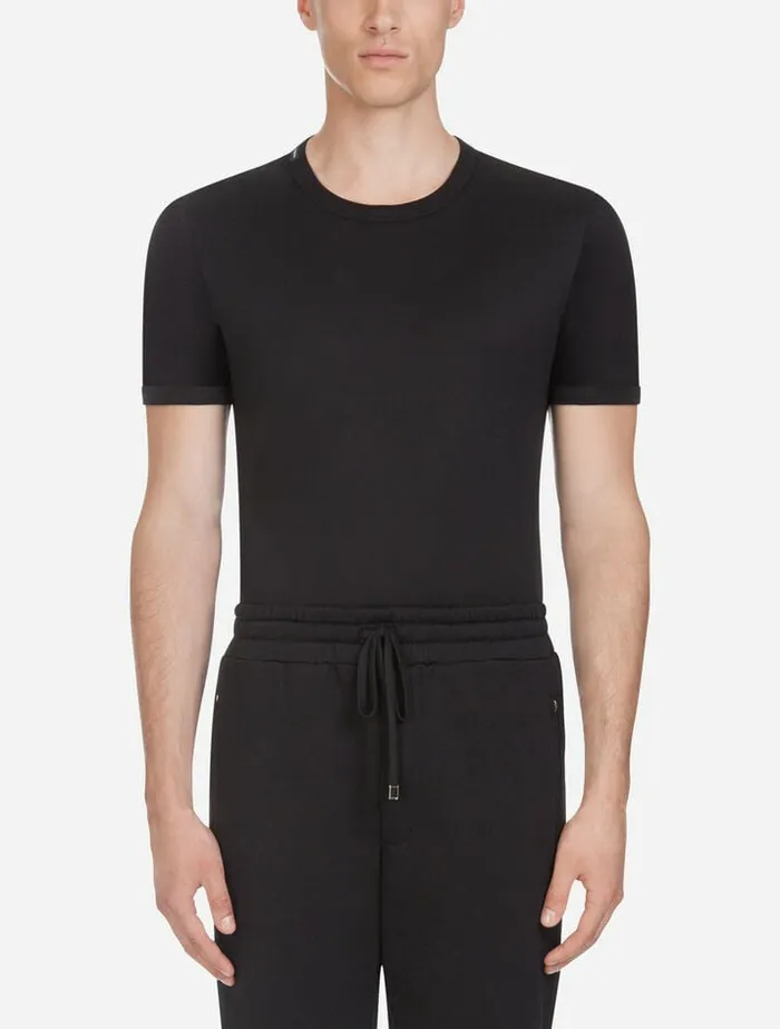 Dolce and Gabbana TShirts And Polos Men Tshirt In Cotton Black Dolce and Gabbana TShirts And Polos Men Tshirt In Cotton Black