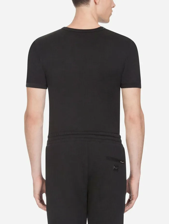 Dolce and Gabbana TShirts And Polos Men Tshirt In Cotton Black Dolce and Gabbana TShirts And Polos Men Tshirt In Cotton Black