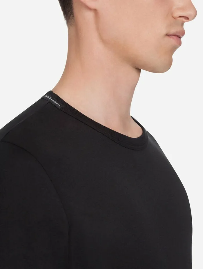 Dolce and Gabbana TShirts And Polos Men Tshirt In Cotton Black Dolce and Gabbana TShirts And Polos Men Tshirt In Cotton Black
