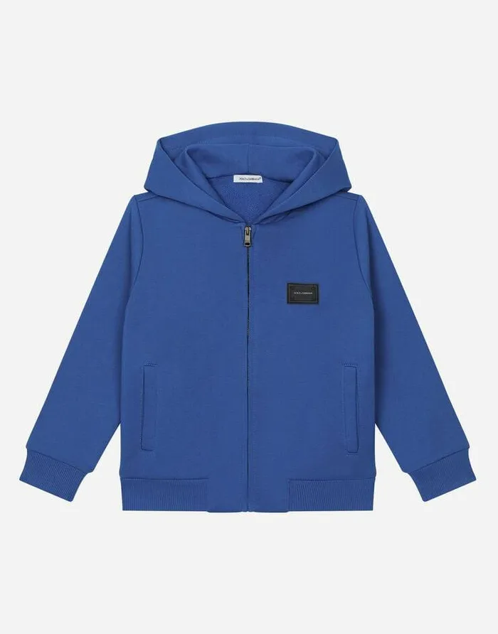 Dolce and Gabbana TShirts And Sweatshirts Children Hoodie With Branded Tag Turquoise Dolce and Gabbana TShirts And Sweatshirts Children Hoodie With Branded Tag Turquoise