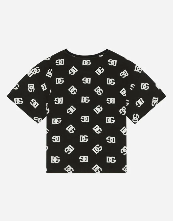 Dolce and Gabbana TShirts And Sweatshirts Children Jersey Tshirt With DG Logo Print Multicolor Dolce and Gabbana TShirts And Sweatshirts Children Jersey Tshirt With DG Logo Print Multicolor