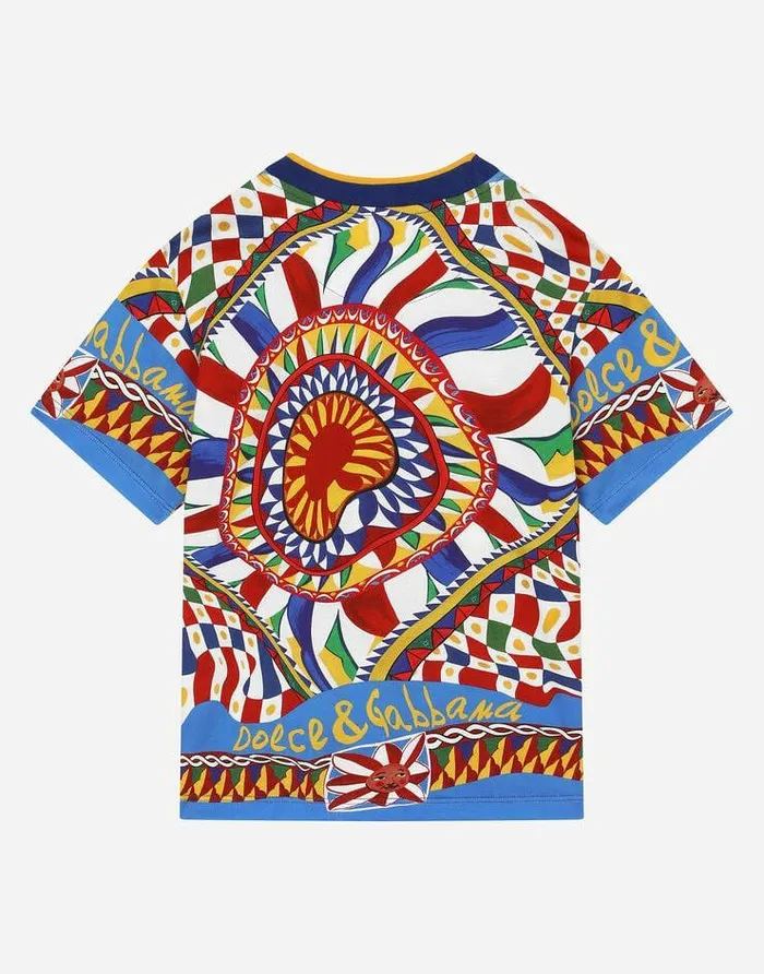 Dolce and Gabbana TShirts And Sweatshirts Children Shortsleeved Carrettoprint Jersey Tshirt Multicolor Dolce and Gabbana TShirts And Sweatshirts Children Shortsleeved Carrettoprint Jersey Tshirt Multicolor