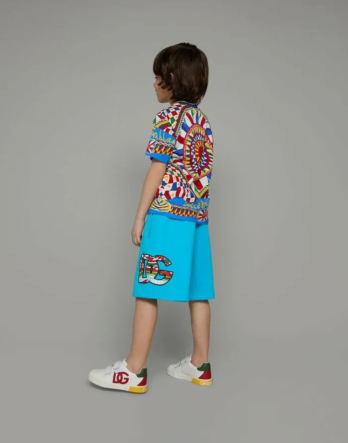 Dolce and Gabbana TShirts And Sweatshirts Children Shortsleeved Carrettoprint Jersey Tshirt Multicolor Dolce and Gabbana TShirts And Sweatshirts Children Shortsleeved Carrettoprint Jersey Tshirt Multicolor