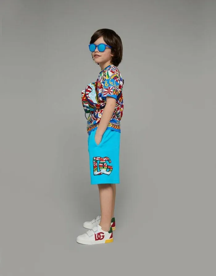 Dolce and Gabbana TShirts And Sweatshirts Children Shortsleeved Carrettoprint Jersey Tshirt Multicolor Dolce and Gabbana TShirts And Sweatshirts Children Shortsleeved Carrettoprint Jersey Tshirt Multicolor