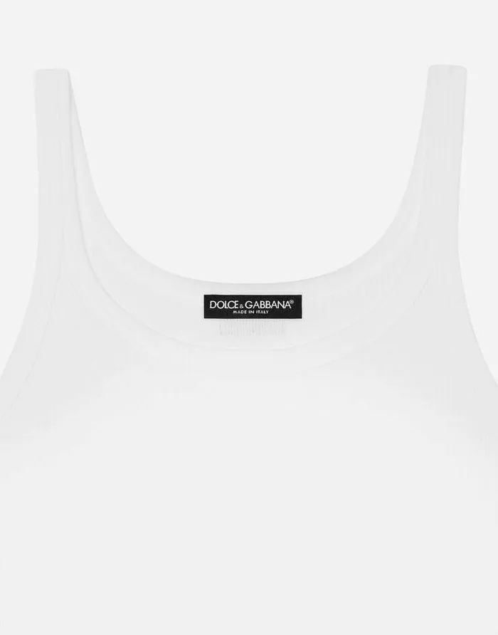 Dolce and Gabbana TShirts And Sweatshirts Women Finerib Cotton Singlet White Dolce and Gabbana TShirts And Sweatshirts Women Finerib Cotton Singlet White