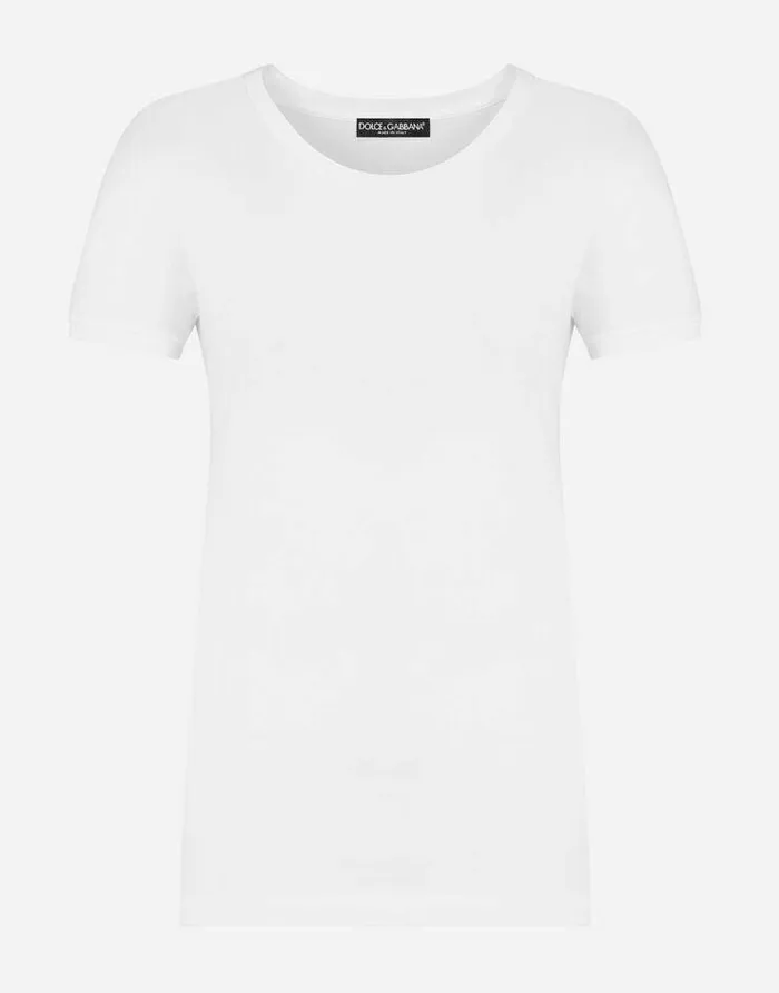 Dolce and Gabbana TShirts And Sweatshirts Women Shortsleeved Jersey Tshirt White Dolce and Gabbana TShirts And Sweatshirts Women Shortsleeved Jersey Tshirt White