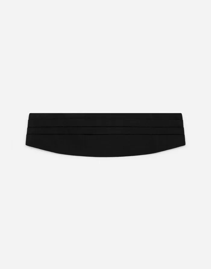 Dolce and Gabbana Ties And Pocket Squares Men Silk Satin Cummerbund Black