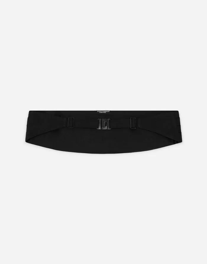 Dolce and Gabbana Ties And Pocket Squares Men Silk Satin Cummerbund Black Dolce and Gabbana Ties And Pocket Squares Men Silk Satin Cummerbund Black