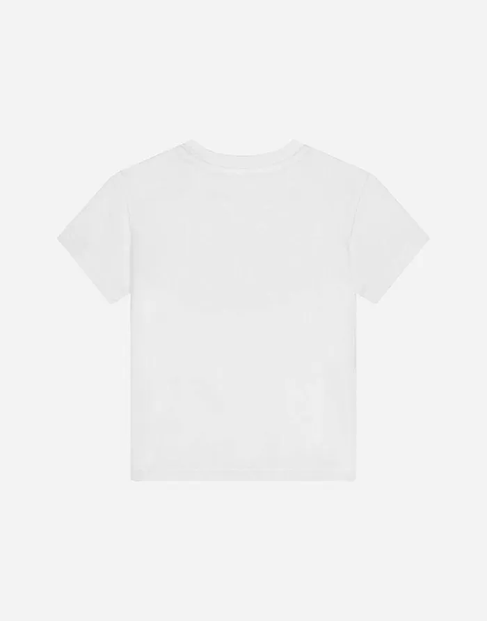 Dolce and Gabbana Topwear Children Jersey Tshirt With Carretto DG Logo Print Red Dolce and Gabbana Topwear Children Jersey Tshirt With Carretto DG Logo Print Red