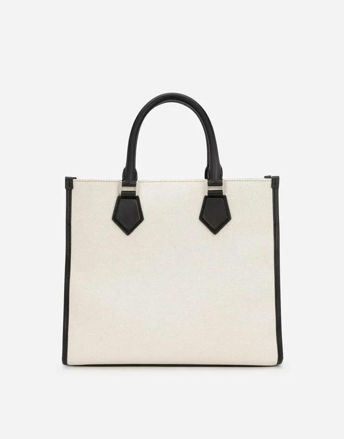 Dolce and Gabbana Totes WomenMen Canvas Shopper With Calfskin Nappa Details Multicolor Dolce and Gabbana Totes WomenMen Canvas Shopper With Calfskin Nappa Details Multicolor