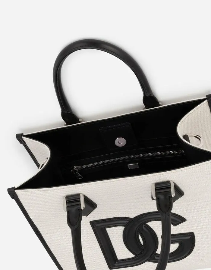 Dolce and Gabbana Totes WomenMen Canvas Shopper With Calfskin Nappa Details Multicolor Dolce and Gabbana Totes WomenMen Canvas Shopper With Calfskin Nappa Details Multicolor