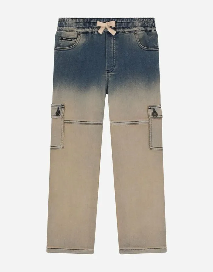 Dolce and Gabbana Trousers And Shorts Children Faded Denim Cargo Jogging Pants Multicolor Dolce and Gabbana Trousers And Shorts Children Faded Denim Cargo Jogging Pants Multicolor