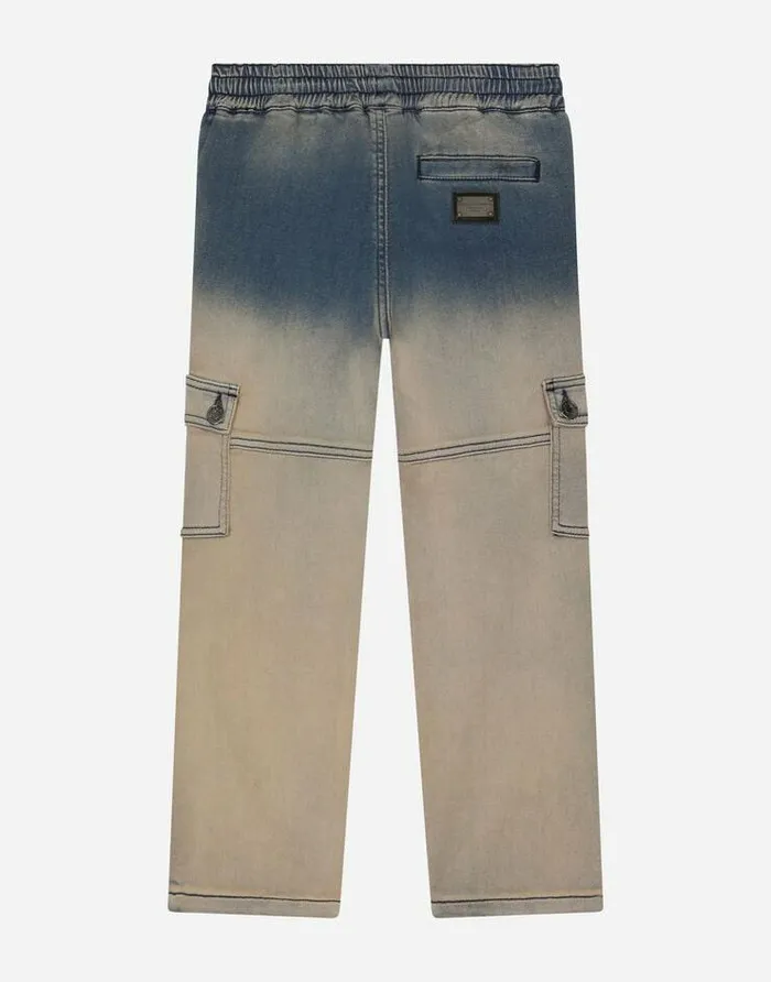 Dolce and Gabbana Trousers And Shorts Children Faded Denim Cargo Jogging Pants Multicolor Dolce and Gabbana Trousers And Shorts Children Faded Denim Cargo Jogging Pants Multicolor
