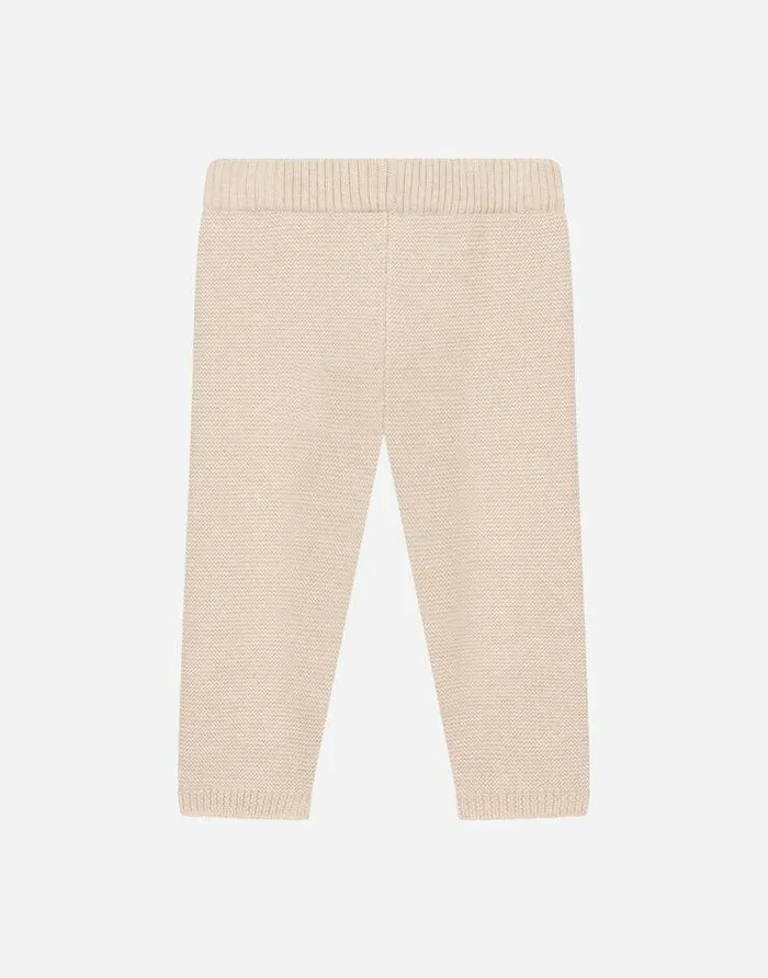 Dolce and Gabbana Trousers And Shorts Children Knit Pants With DG Logo Patch Beige Dolce and Gabbana Trousers And Shorts Children Knit Pants With DG Logo Patch Beige