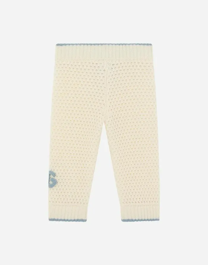 Dolce and Gabbana Trousers And Shorts Children Knit Pants With DG Logo Patch Multicolor Dolce and Gabbana Trousers And Shorts Children Knit Pants With DG Logo Patch Multicolor