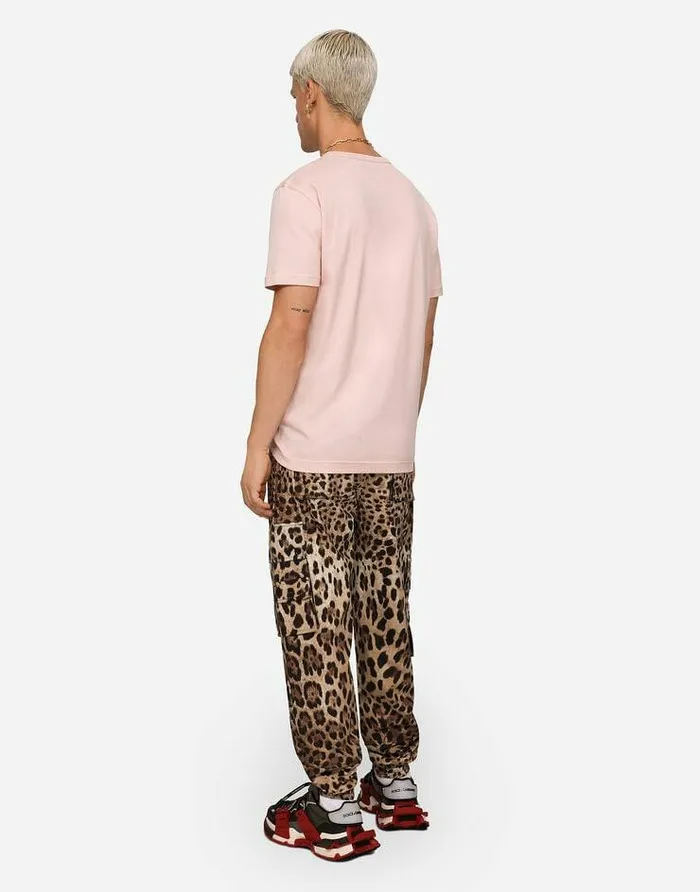 Dolce and Gabbana Trousers And Shorts Men Cargostyle Jogging Pants With Leopard Print Multicolor Dolce and Gabbana Trousers And Shorts Men Cargostyle Jogging Pants With Leopard Print Multicolor