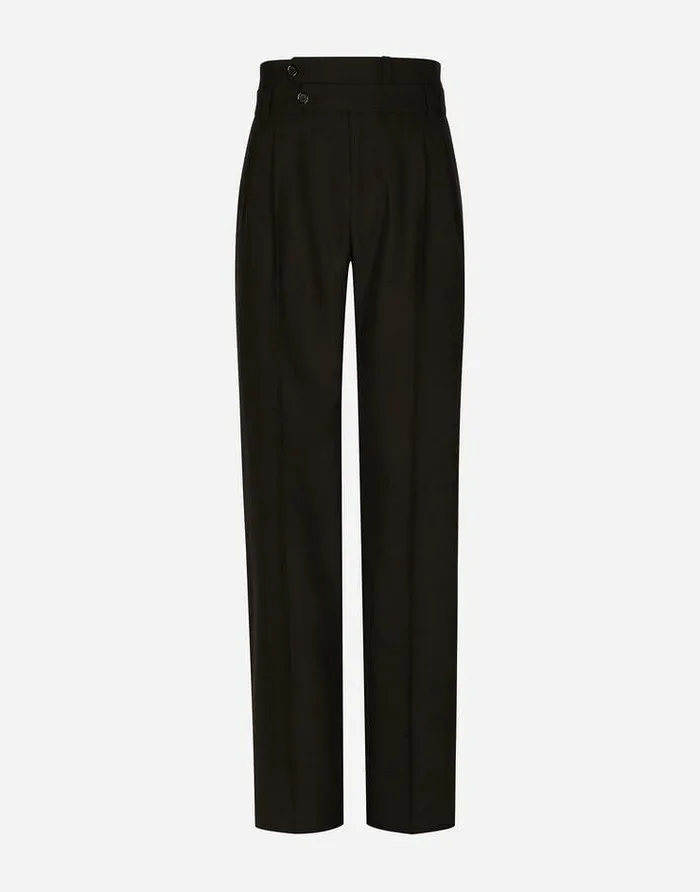 Dolce and Gabbana Trousers And Shorts Men Tailored Shantung Silk And Cotton Pants Black Dolce and Gabbana Trousers And Shorts Men Tailored Shantung Silk And Cotton Pants Black