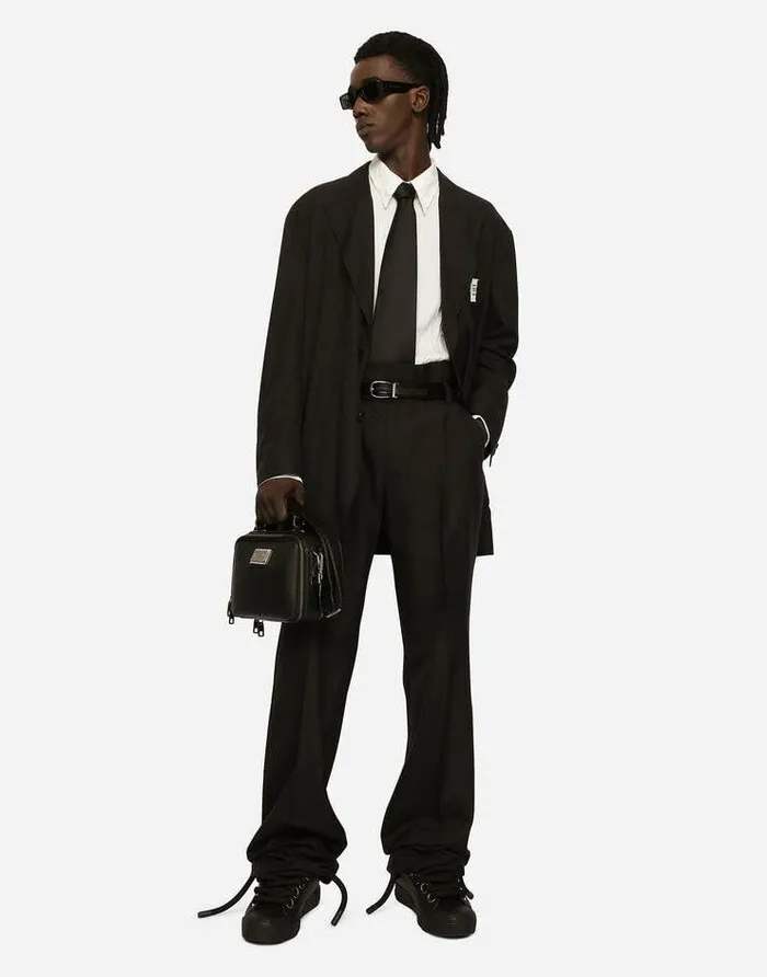 Dolce and Gabbana Trousers And Shorts Men Tailored Shantung Silk And Cotton Pants Black Dolce and Gabbana Trousers And Shorts Men Tailored Shantung Silk And Cotton Pants Black
