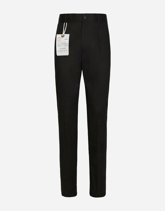 Dolce and Gabbana Trousers And Shorts Men Tailored Stretch Cotton Pants Black Dolce and Gabbana Trousers And Shorts Men Tailored Stretch Cotton Pants Black
