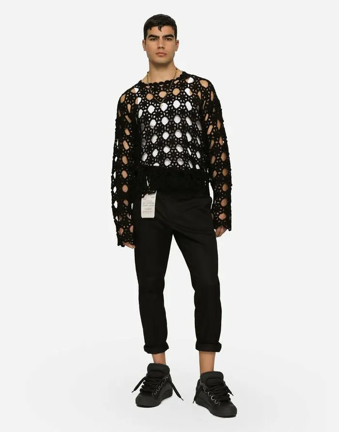 Dolce and Gabbana Trousers And Shorts Men Tailored Stretch Cotton Pants Black Dolce and Gabbana Trousers And Shorts Men Tailored Stretch Cotton Pants Black