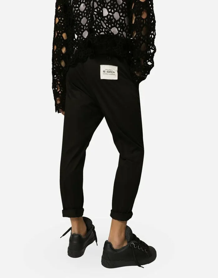 Dolce and Gabbana Trousers And Shorts Men Tailored Stretch Cotton Pants Black Dolce and Gabbana Trousers And Shorts Men Tailored Stretch Cotton Pants Black