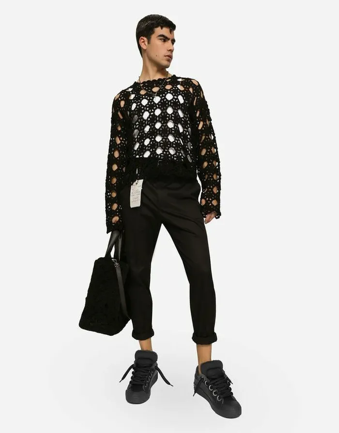 Dolce and Gabbana Trousers And Shorts Men Tailored Stretch Cotton Pants Black Dolce and Gabbana Trousers And Shorts Men Tailored Stretch Cotton Pants Black