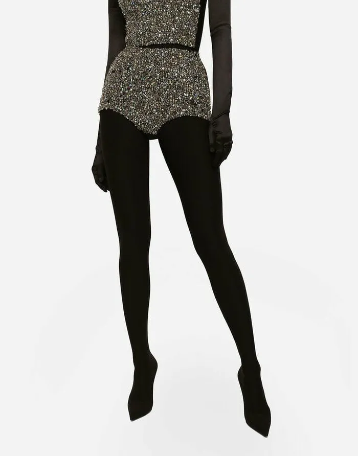 Dolce and Gabbana Trousers And Shorts Women KIM DOLCEandGABBANA Highwaisted Panties With Allover Rhinestone Embellishment Multicolor Dolce and Gabbana Trousers And Shorts Women KIM DOLCEandGABBANA Highwaisted Panties With Allover Rhinestone Embellishment Multicolor