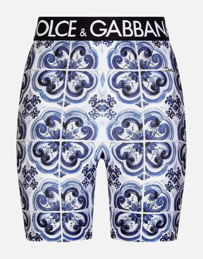 Dolce and Gabbana Trousers And Shorts Women Majolicaprint Jersey Cycling Shorts Multicolor Dolce and Gabbana Trousers And Shorts Women Majolicaprint Jersey Cycling Shorts Multicolor