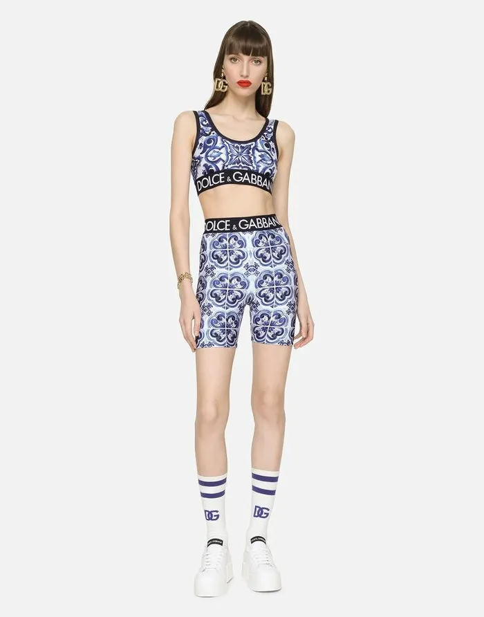 Dolce and Gabbana Trousers And Shorts Women Majolicaprint Jersey Cycling Shorts Multicolor Dolce and Gabbana Trousers And Shorts Women Majolicaprint Jersey Cycling Shorts Multicolor