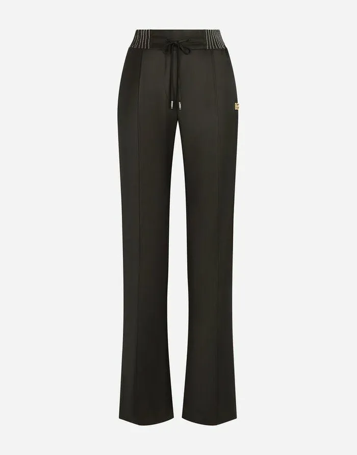 Dolce and Gabbana Trousers And Shorts Women Twill Palazzo Pants Black