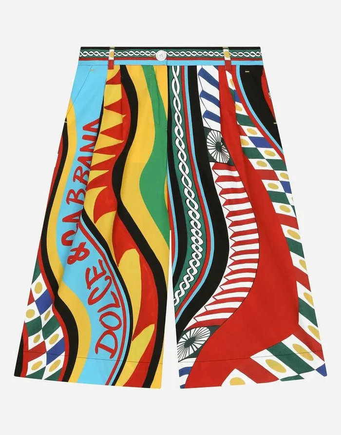 Dolce and Gabbana Trousers And Skirts Children Carrettoprint Poplin Culottes Multicolor Dolce and Gabbana Trousers And Skirts Children Carrettoprint Poplin Culottes Multicolor