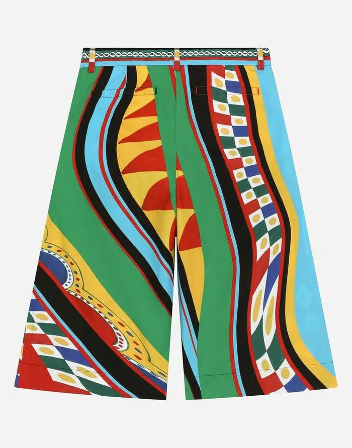Dolce and Gabbana Trousers And Skirts Children Carrettoprint Poplin Culottes Multicolor Dolce and Gabbana Trousers And Skirts Children Carrettoprint Poplin Culottes Multicolor