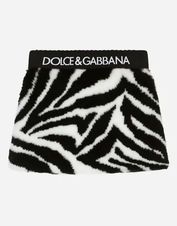 Dolce and Gabbana Trousers And Skirts Children Short Zebradesign Faux Fur Skirt Multicolor Dolce and Gabbana Trousers And Skirts Children Short Zebradesign Faux Fur Skirt Multicolor