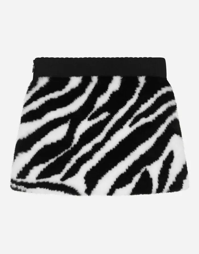 Dolce and Gabbana Trousers And Skirts Children Short Zebradesign Faux Fur Skirt Multicolor Dolce and Gabbana Trousers And Skirts Children Short Zebradesign Faux Fur Skirt Multicolor