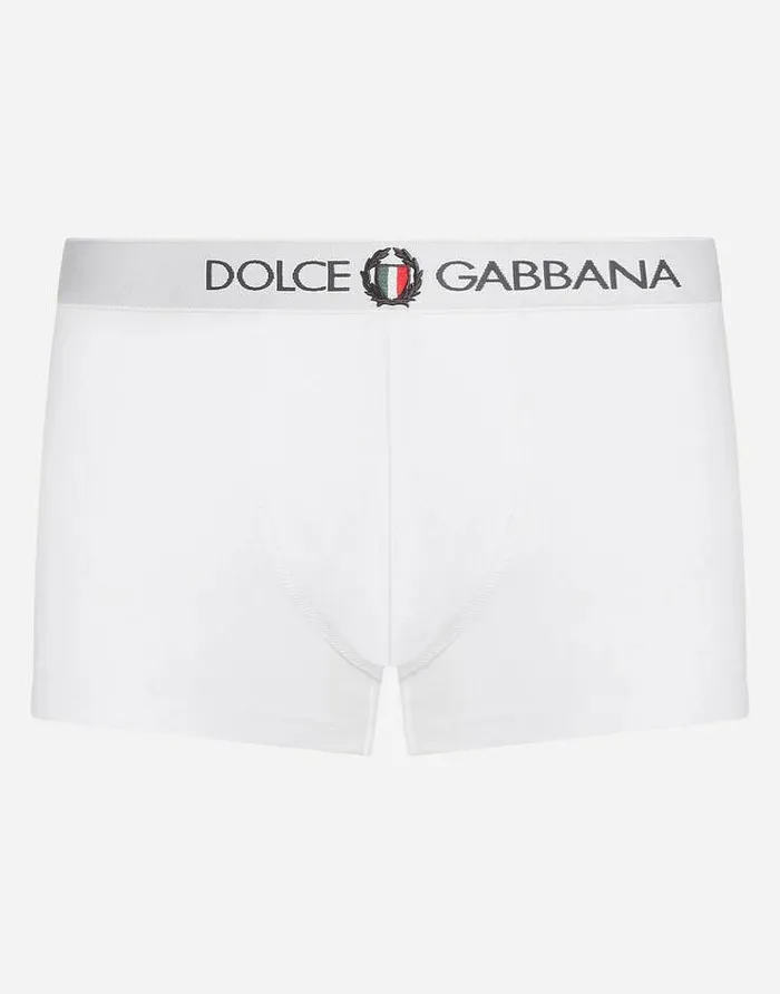 Dolce and Gabbana Underwear And Loungewear Men Boxers In Stretch Cotton White