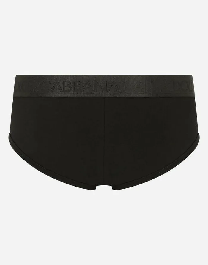 Dolce and Gabbana Underwear And Loungewear Men Twoway Stretch Cotton Brando Briefs With DG Patch Black Dolce and Gabbana Underwear And Loungewear Men Twoway Stretch Cotton Brando Briefs With DG Patch Black