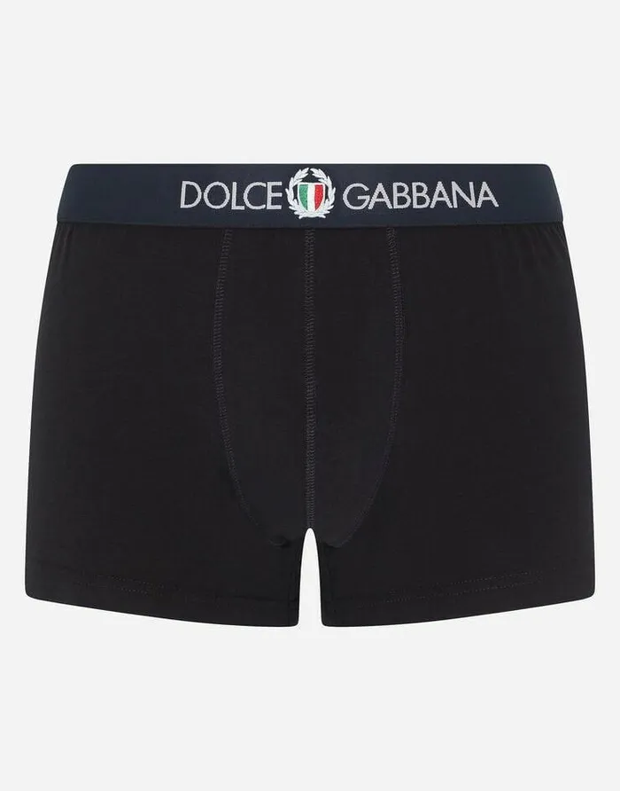 Dolce and Gabbana Underwear And Loungewear Men Twowaystretch Cotton Jersey Boxers Blue Dolce and Gabbana Underwear And Loungewear Men Twowaystretch Cotton Jersey Boxers Blue