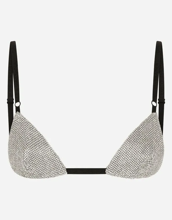 Dolce and Gabbana Underwear Women Crystal Mesh Bra Crystal