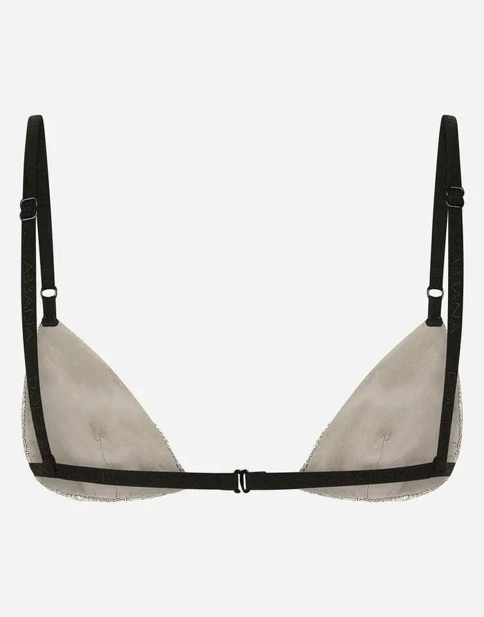 Dolce and Gabbana Underwear Women Crystal Mesh Bra Crystal