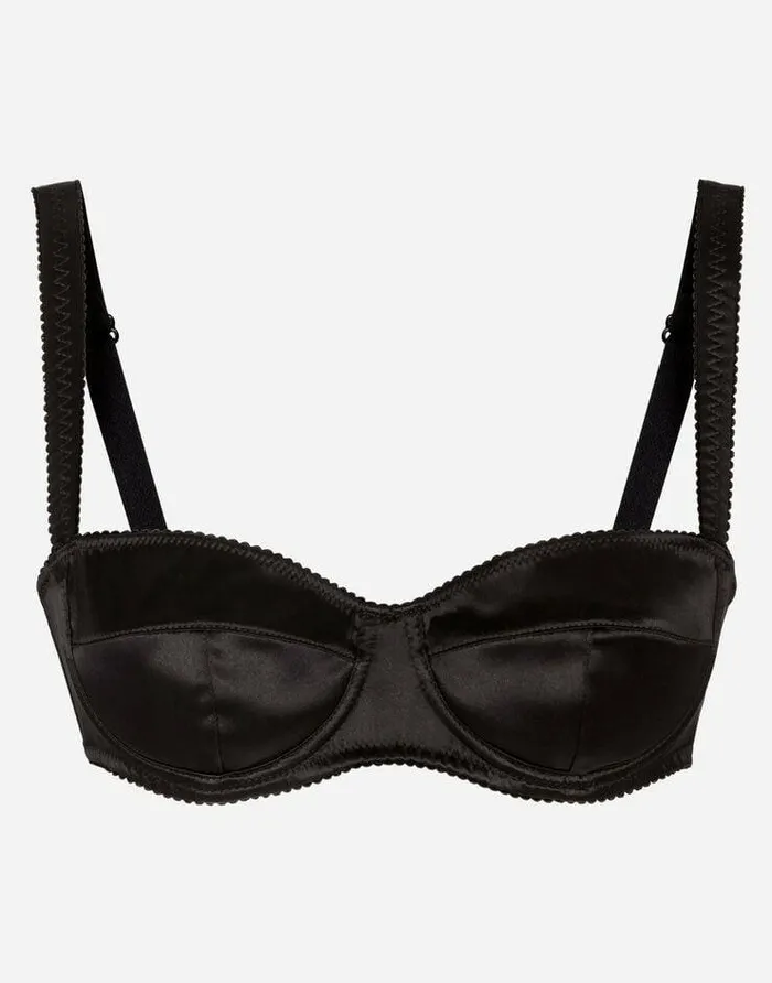 Dolce and Gabbana Underwear Women Satin Balconette Bra Black