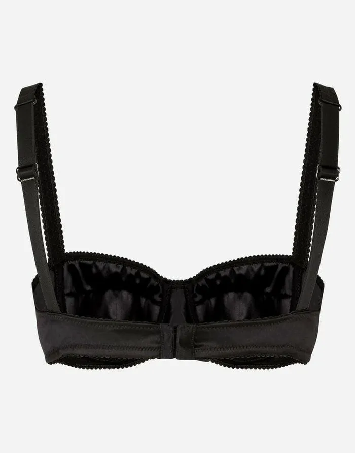 Dolce and Gabbana Underwear Women Satin Balconette Bra Black Dolce and Gabbana Underwear Women Satin Balconette Bra Black