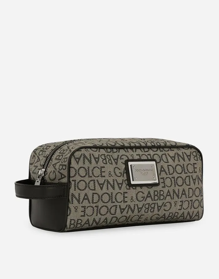 Dolce and Gabbana Wallets And Small Leather Goods Men Coated Jacquard Toiletry Bag Multicolor Dolce and Gabbana Wallets And Small Leather Goods Men Coated Jacquard Toiletry Bag Multicolor