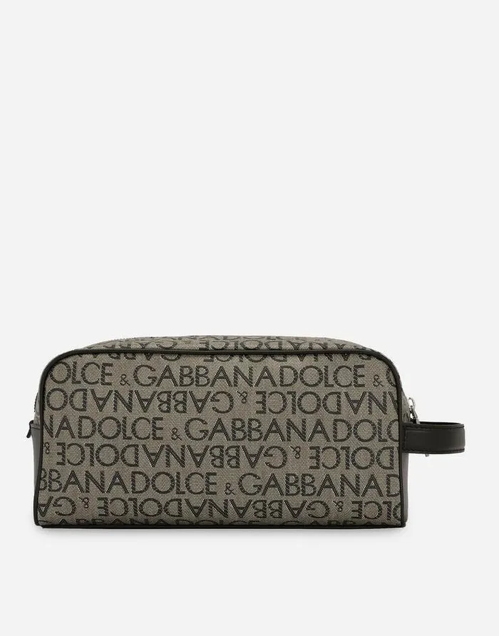Dolce and Gabbana Wallets And Small Leather Goods Men Coated Jacquard Toiletry Bag Multicolor Dolce and Gabbana Wallets And Small Leather Goods Men Coated Jacquard Toiletry Bag Multicolor